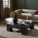 Aurelian Abaso Small Square Coffee Table - Ebony Rustic Wormwood Oak