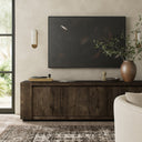 Arista Abaso Media Console - Ebony Rustic Wormwood Oak