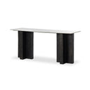 Vesper Terrell Large Console Table - Polished White Marble