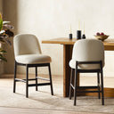 Verity Sora Armless Bar Counter Stool - Counter Fiqa Boucle Cream