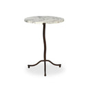 Valoria End Table - Veined White Marble