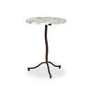 Valoria End Table - Veined White Marble