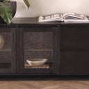 Aveline Toni Media Console - Worn Black Oak