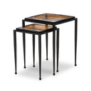 Verity Dalston Nesting End Table Set - Amber Cast Glass