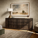 Aether Abaso 6-Drawer Dresser - Ebony Rustic Wormwood Oak