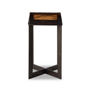 Vespera Lennie Cast Glass End Table - Amber Cast Glass