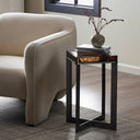 Vespera Lennie Cast Glass End Table - Amber Cast Glass