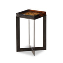 Vespera Lennie Cast Glass End Table - Amber Cast Glass