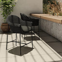 Solara Outdoor Bar Counter Stool - Faux Black Hyacinth Counter
