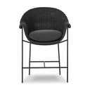 Solara Outdoor Bar Counter Stool - Faux Black Hyacinth Counter