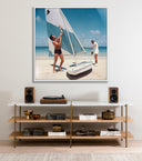 Luxe Artistry Boating In Antigua by Slim Aarons - 48X48 White Maple