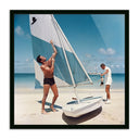 Luxe Artistry Boating In Antigua by Slim Aarons - 24X24 White Maple