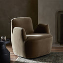 Luxe Haven Reed Swivel Chair - Sapphire Khaki