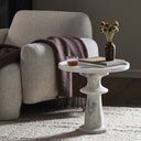Aventine Skylar End Table - Polished White Marble
