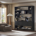 Valentina Wide Bookcase - Smoked Black Oak