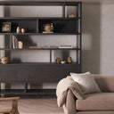 Thalia Wide Bookcase - Smoked Black Oak