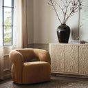 Solara Swivel Chair - Nubuck Cognac