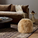 Luxe Lalo Lambskin Pouf - Beige Lambskin