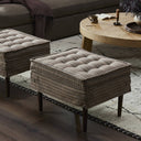 Luxe Haven Cole Small Ottoman - Rodin Bark