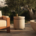 Aurelia Outdoor Round Propane Enclosure - Natural Concrete