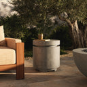 Aurelia Outdoor Round Propane Enclosure - Pewter Concrete