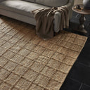 Contemporary Grid Jute Rug - 10X14 Natural Grid Jute