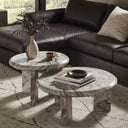 Harmony Dakota Nesting Coffee Tables - Creamy Taupe Marble Solid