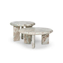 Harmony Dakota Nesting Coffee Tables - Creamy Taupe Marble Solid