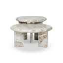 Harmony Dakota Nesting Coffee Tables - Creamy Taupe Marble Solid