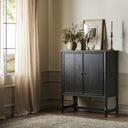 Verity Bari Bar Cabinet - Cracked Smoked Black