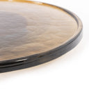 Luxe Living Suz Lazy Susan - Amber Cast Glass