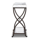 Aveline Six Beers Table - Honed White Marble