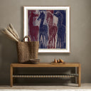 Cobalt Blood by Pepi Sprohge - 40X40 Rustic Walnut