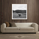 Aetheria Highlander Elk Ca by Wesley and Emma Teague - 40X40 Rustic Walnut Framed Paper