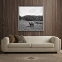 Aetheria Highlander Elk Ca by Wesley and Emma Teague - 40X40 White Maple Floater Framed Metal