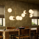 Luxe Armstrong Linear Chandelier - Large Burnished Brass Opal Matte Glass