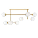 Luxe Armstrong Linear Chandelier - Large Burnished Brass Opal Matte Glass
