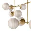Luxe Armstrong Linear Chandelier - Large Burnished Brass Marbled Matte Glass