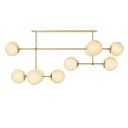 Luxe Armstrong Linear Chandelier - Large Burnished Brass Marbled Matte Glass