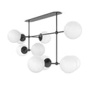 Luxe Armstrong Linear Chandelier - Large Black Gunmetal Opal Matte Glass