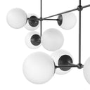 Luxe Armstrong Linear Chandelier - Large Black Gunmetal Opal Matte Glass
