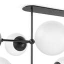 Luxe Armstrong Linear Chandelier - Large Black Gunmetal Opal Matte Glass