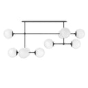 Luxe Armstrong Linear Chandelier - Large Black Gunmetal Opal Matte Glass