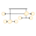 Luxe Armstrong Linear Chandelier - Large Black Gunmetal Opal Matte Glass