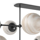 Luxe Armstrong Linear Chandelier - Large Black Gunmetal Marbled Matte Glass