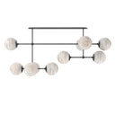 Luxe Armstrong Linear Chandelier - Large Black Gunmetal Marbled Matte Glass