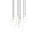 Cluster 7 Mix Chandelier - Burnished Brass Clear Glass
