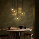 Aurelia Cluster 7 Mix Chandelier - Black Gunmetal Clear Glass