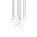 Aurelia Cluster 7 Mix Chandelier - Burnished Brass Organic Glass