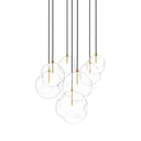 Aurelia Cluster 7 Mix Chandelier - Burnished Brass Organic Glass